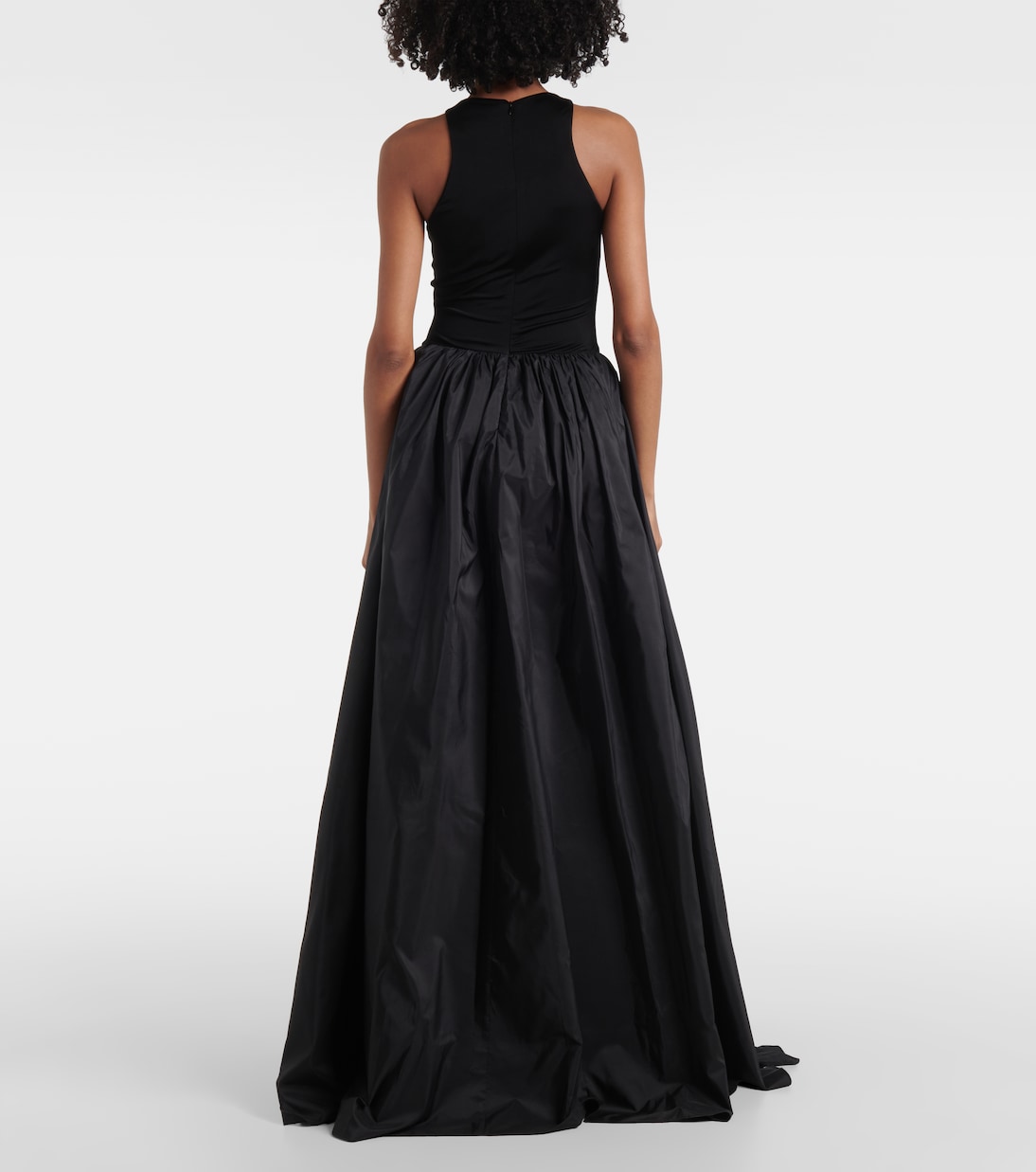 Abito lungo Cate in jersey e taffetà di seta | The New Arrivals Ilkyaz Ozel