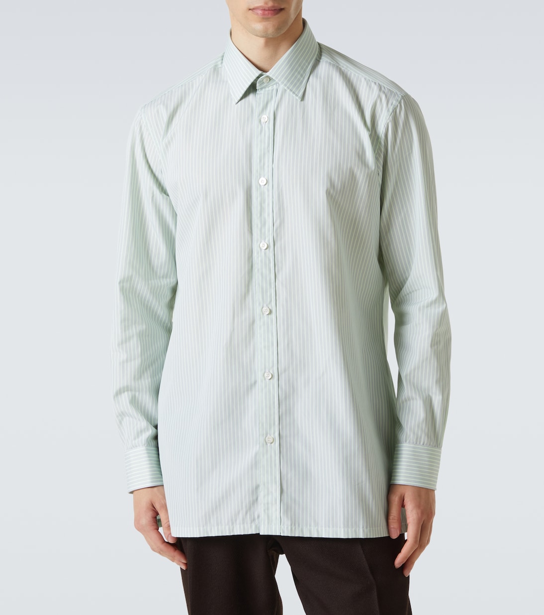 Striped cotton poplin shirt | Charvet