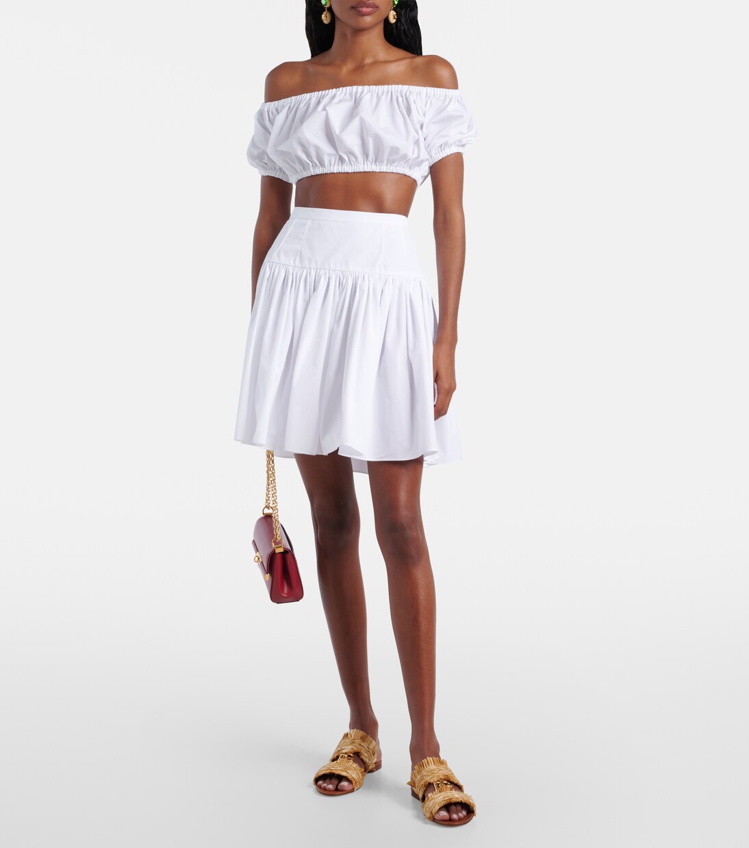 Off-shoulder cotton crop top | Dolce&Gabbana