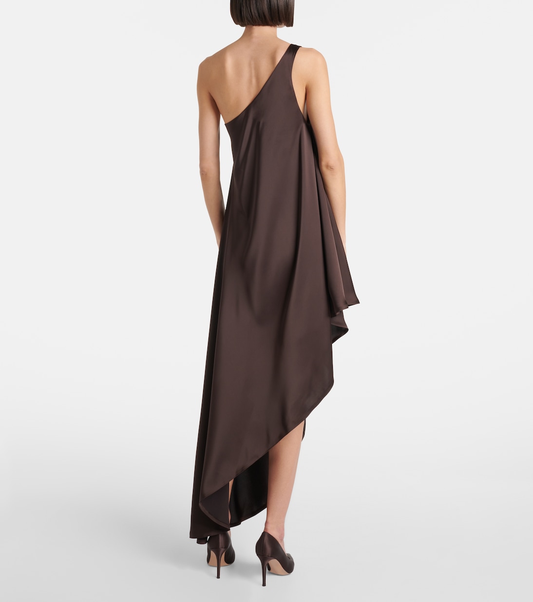 One-shoulder satin midi dress | Norma Kamali