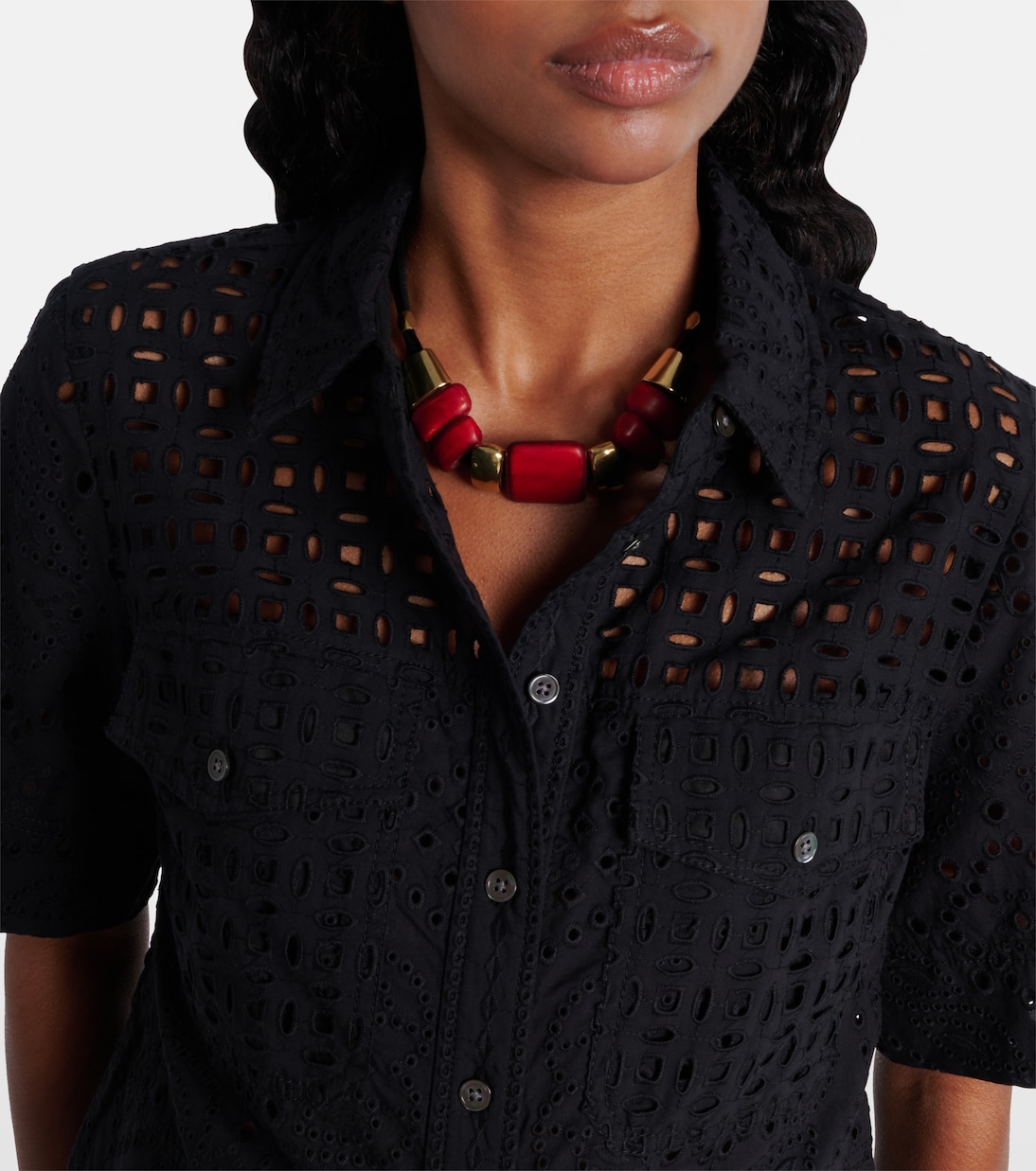 Camisa Spruce de algodón bordada | Veronica Beard