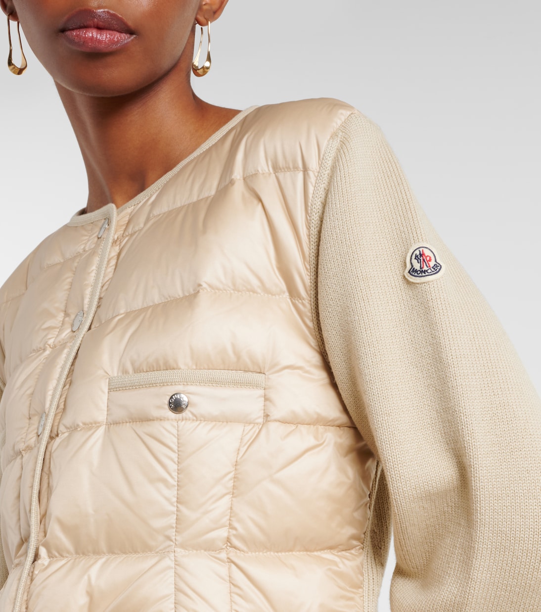Down-paneled virgin wool cardigan | Moncler
