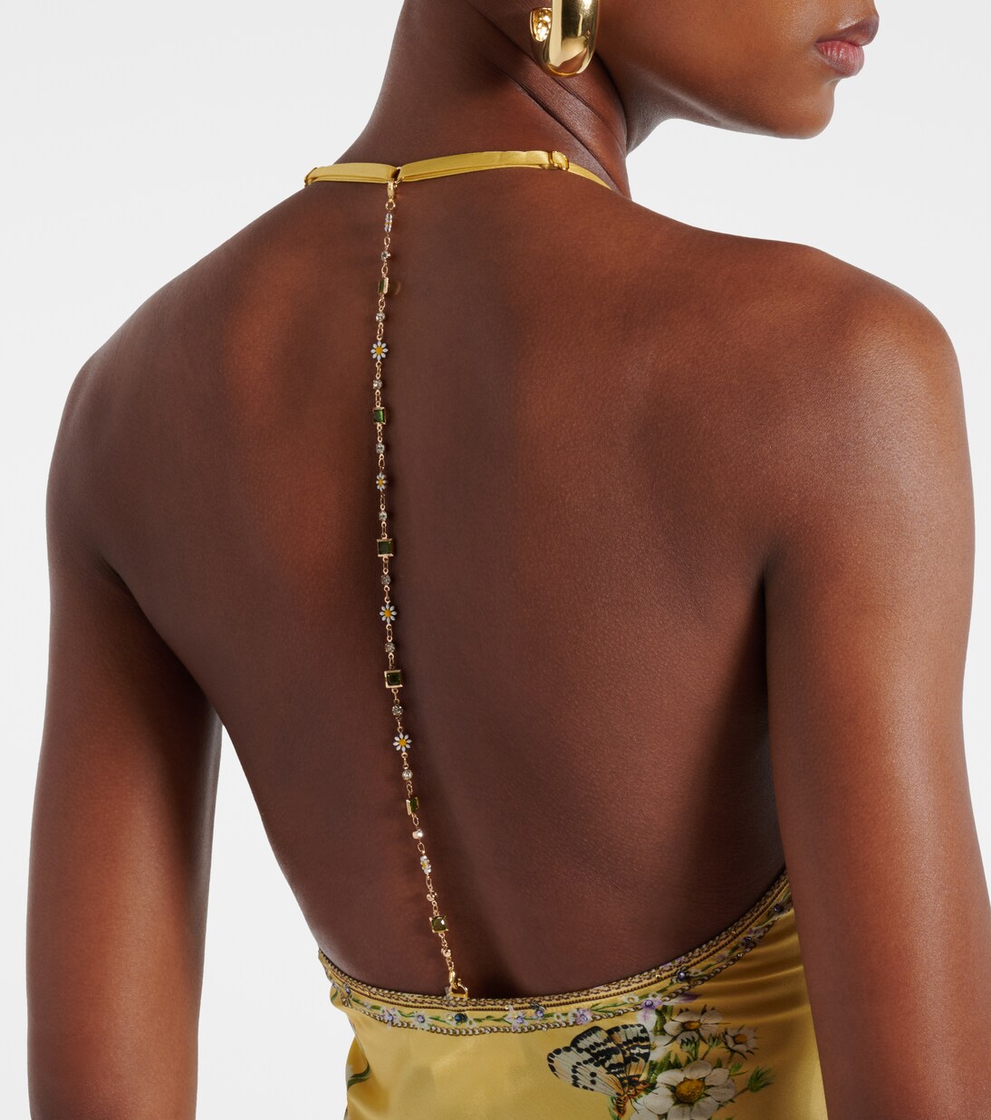 Robe midi en satin de soie à fleurs | Camilla