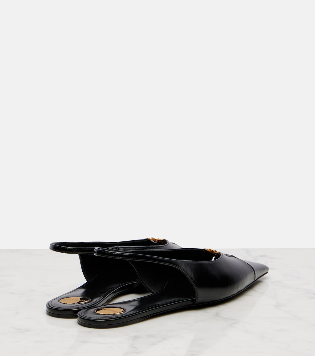 Babylone leather slingback flats | Saint Laurent
