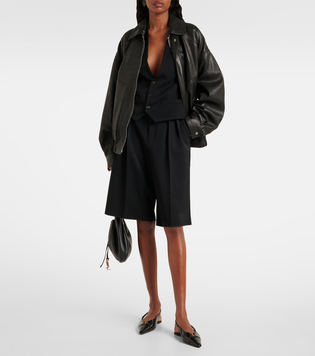 Babylone leather slingback flats | Saint Laurent