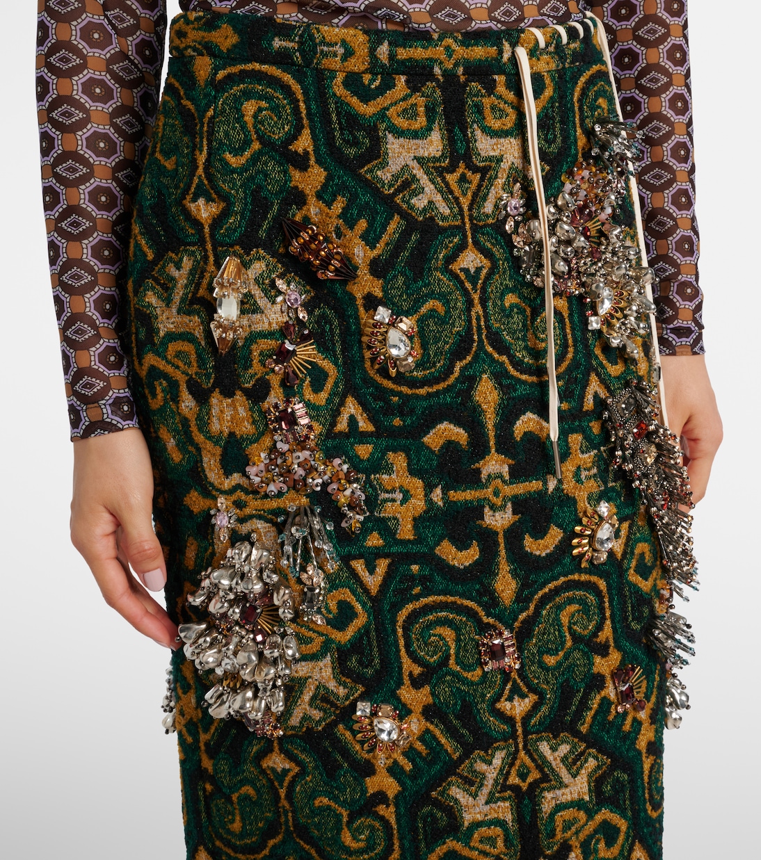 Embellished pencil skirt | Dries Van Noten