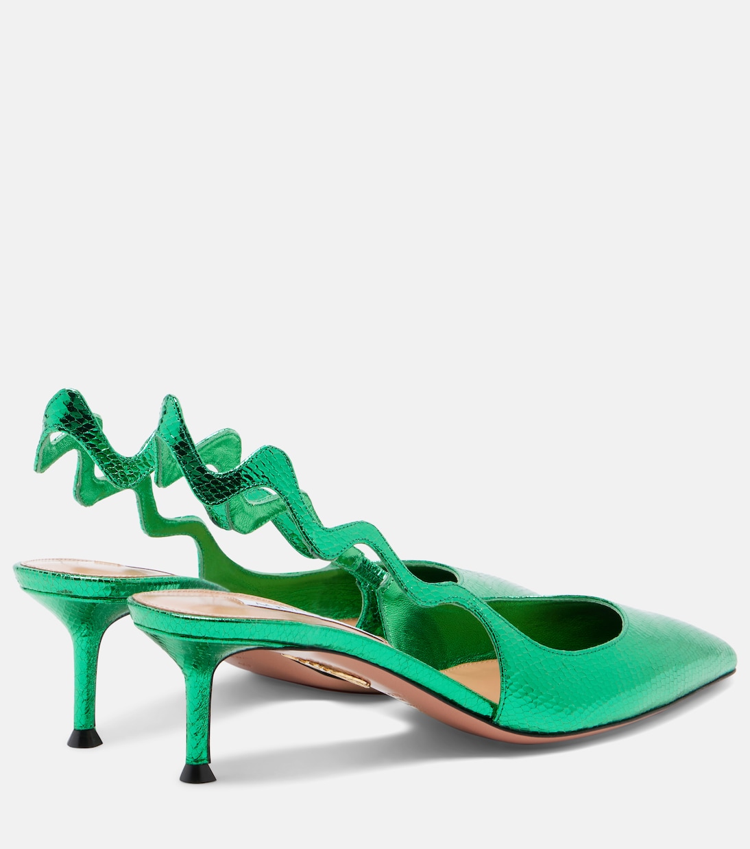 Pumps slingback Artiste 50 in pelle metallizzata | Aquazzura