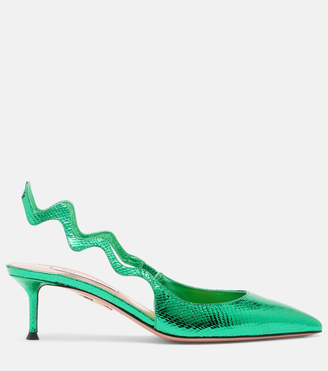 Pumps slingback Artiste 50 in pelle metallizzata | Aquazzura