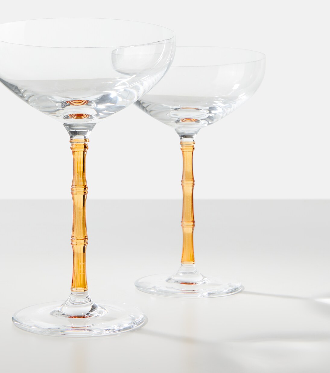Bamboo set of 2 crystal champagne coupes | La DoubleJ