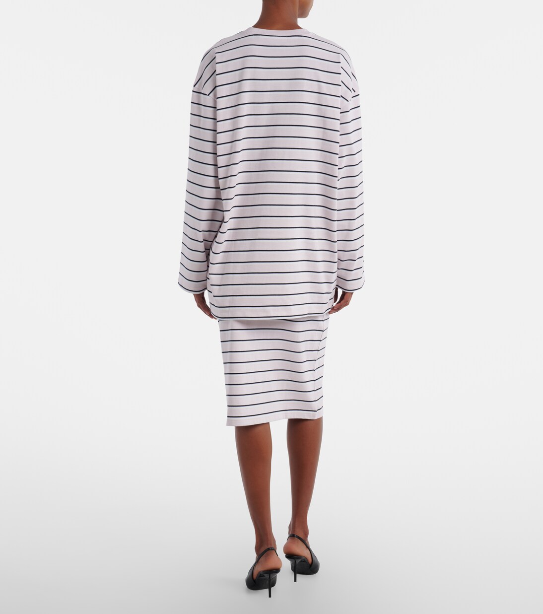 Jupe crayon Sasseline rayée en coton | Rotate