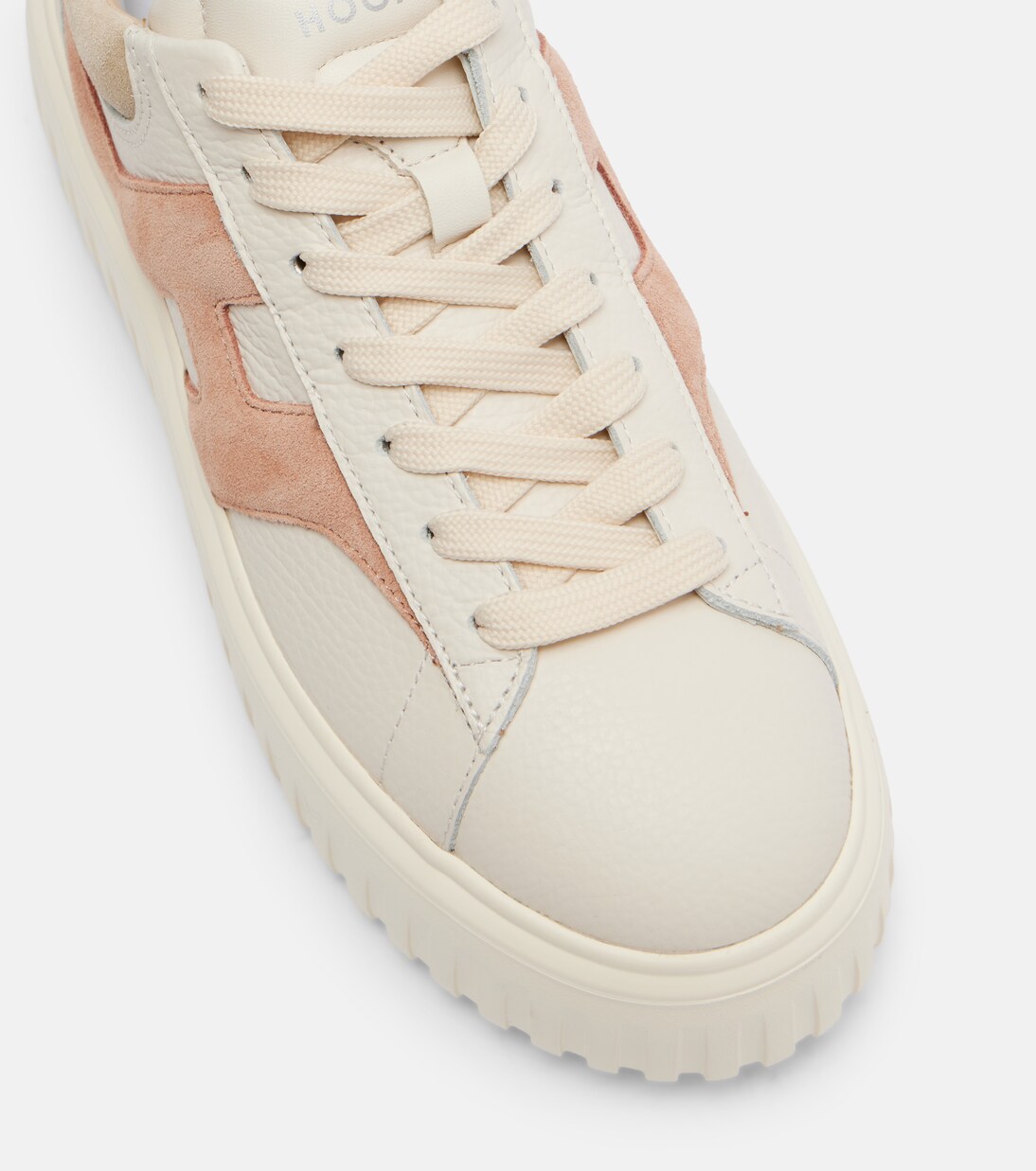 H-Stripes leather and suede sneakers | Hogan