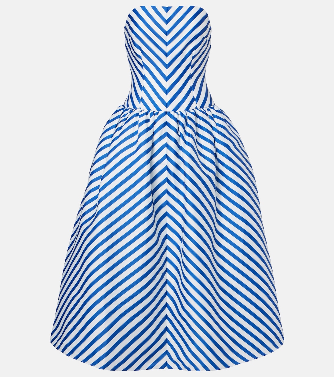 Striped taffeta bustier dress | Self-Portrait
