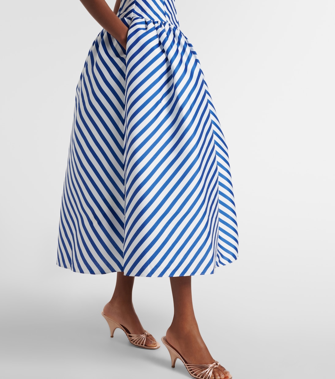 Striped taffeta bustier dress | Self-Portrait