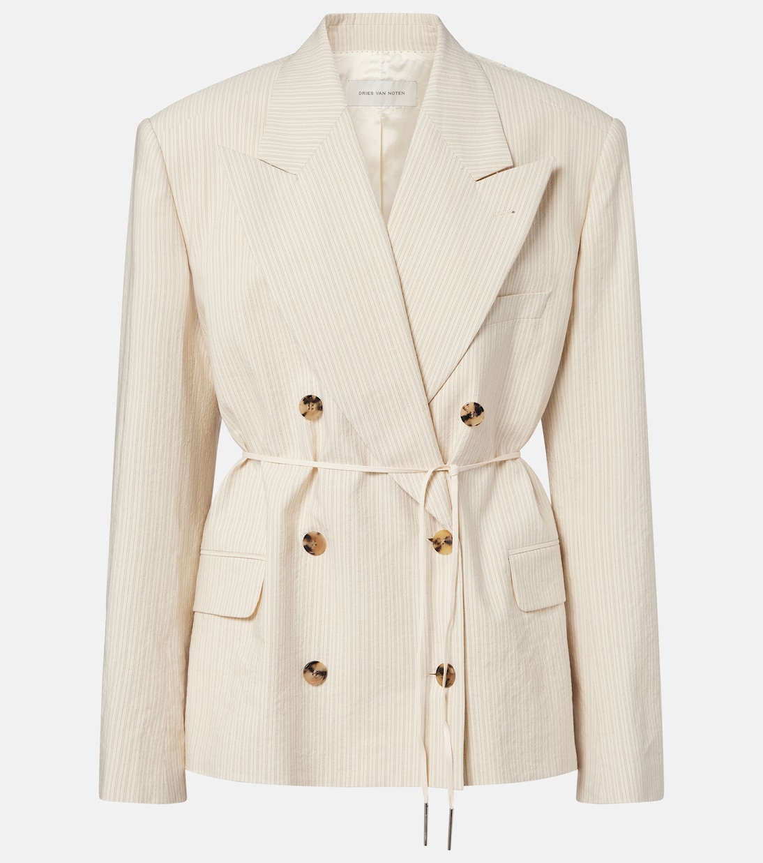 Blazer en coton mélangé rayé | Dries Van Noten