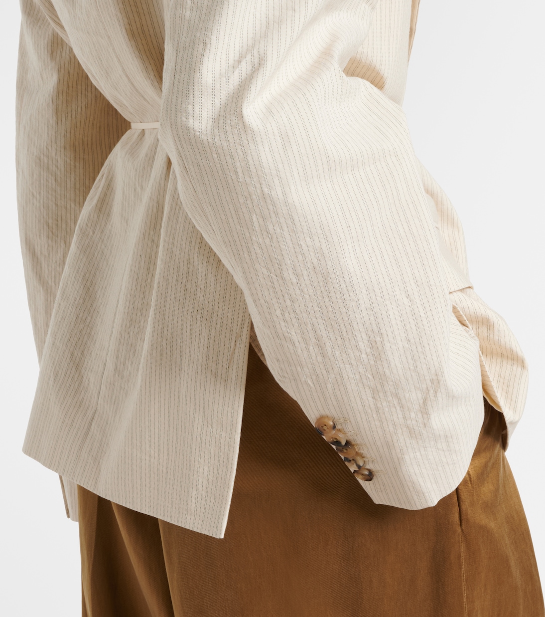 Blazer en coton mélangé rayé | Dries Van Noten