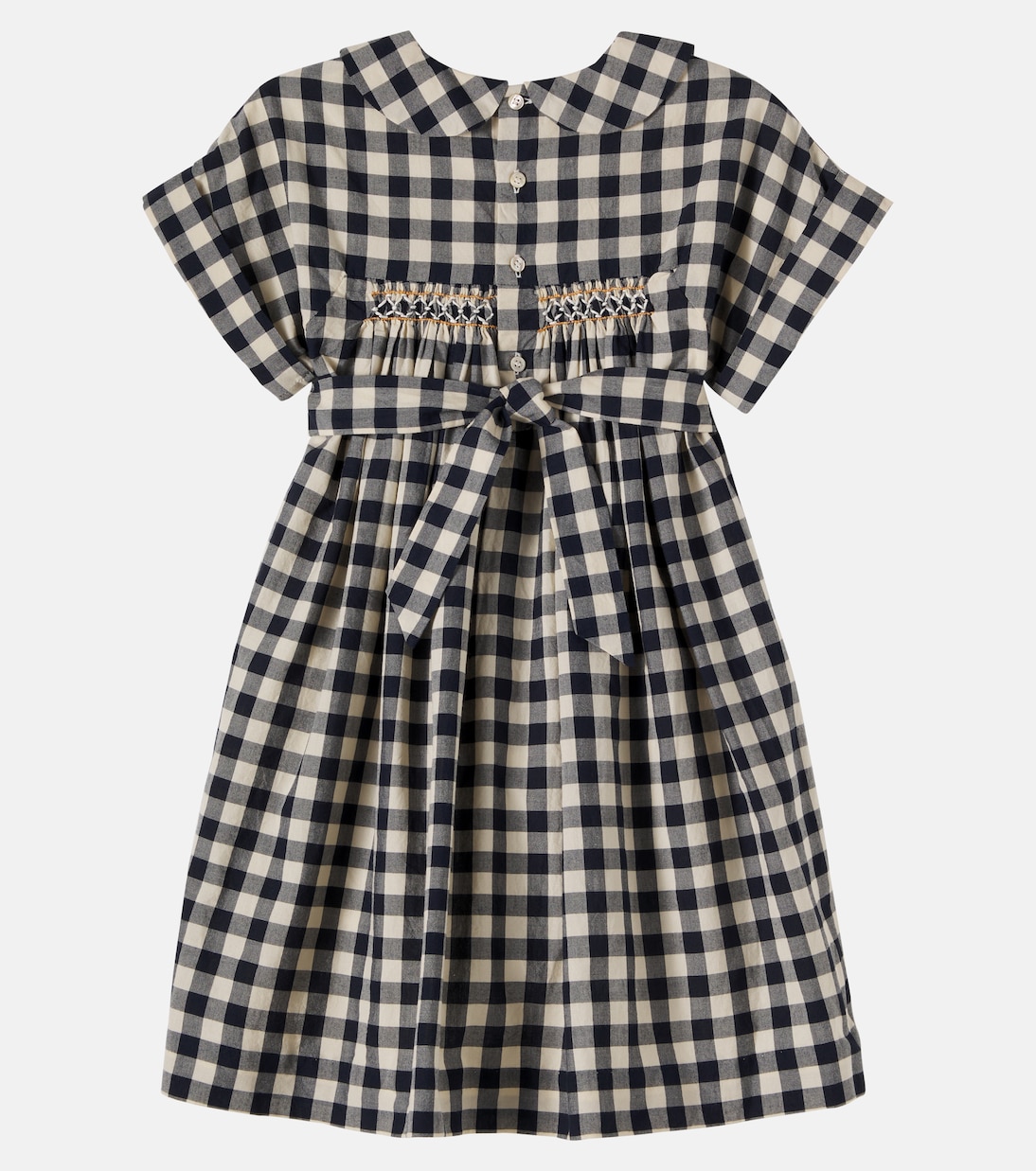 Lelou gingham cotton dress | Bonpoint