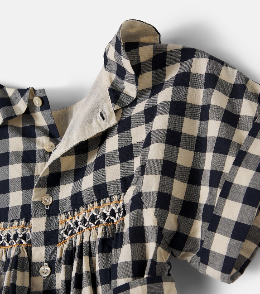 Lelou gingham cotton dress | Bonpoint