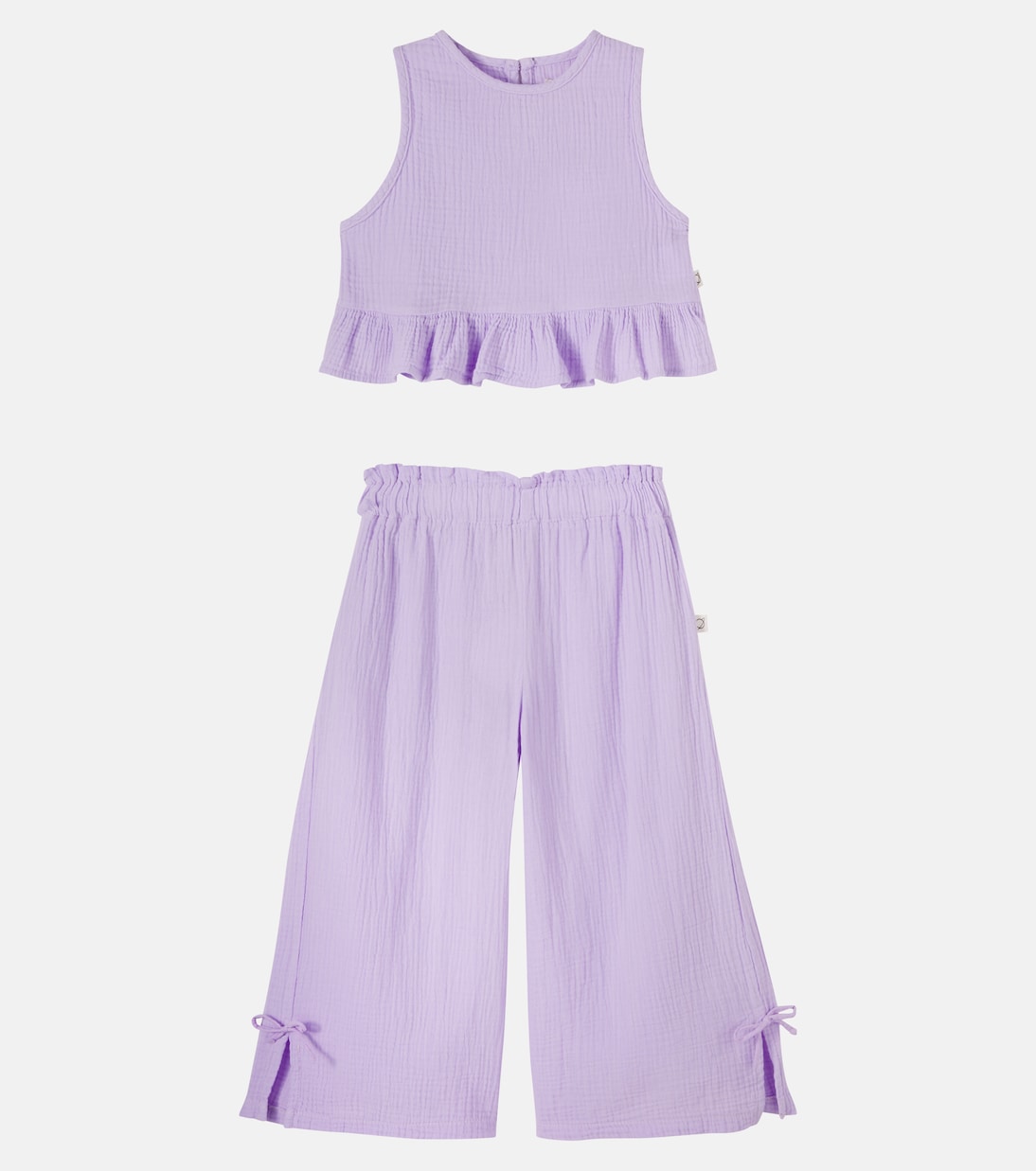 Set aus Top Blair und Hose Violet aus Baumwoll-Gaze | Cozmo
