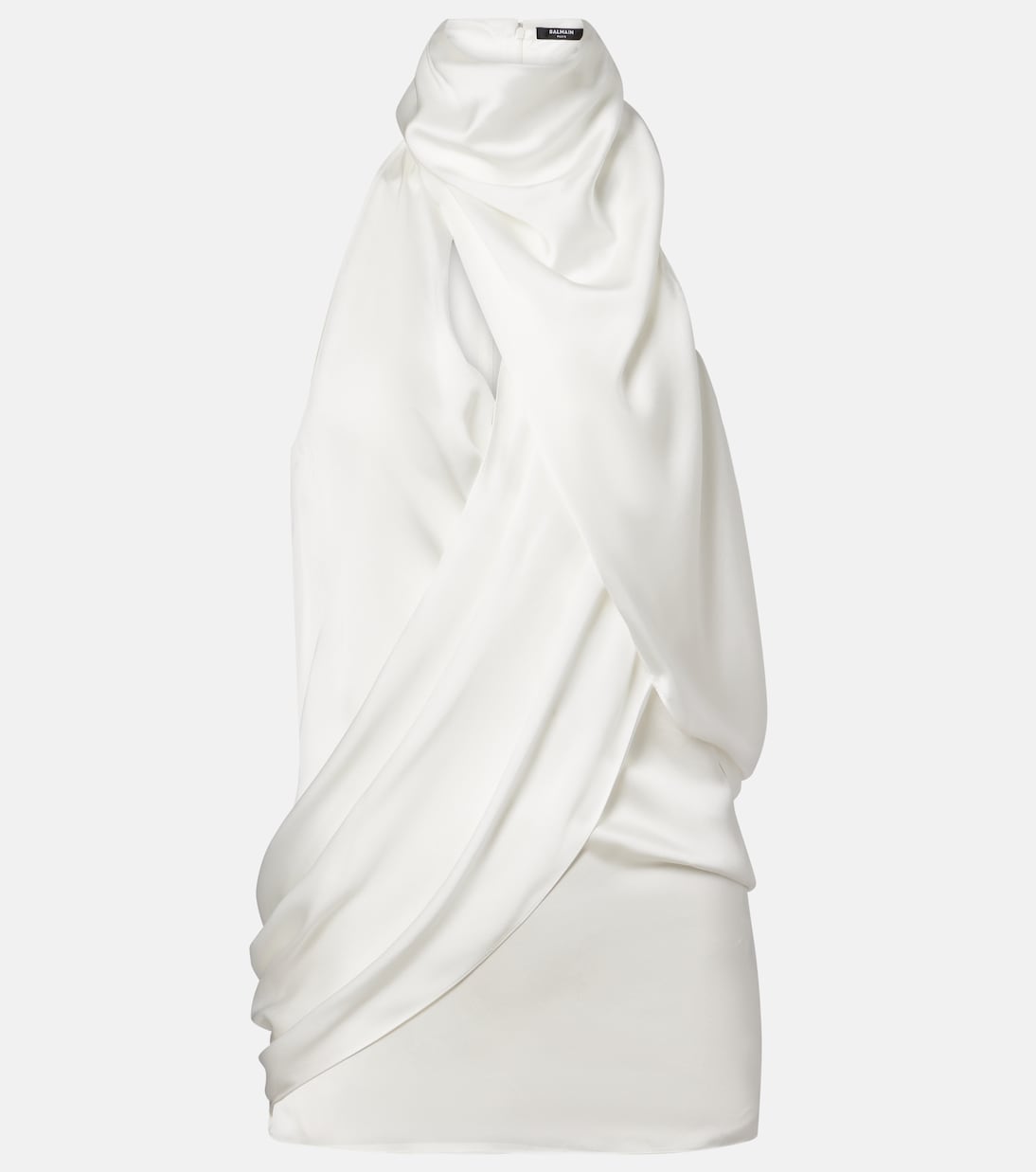Draped halterneck silk top | Balmain