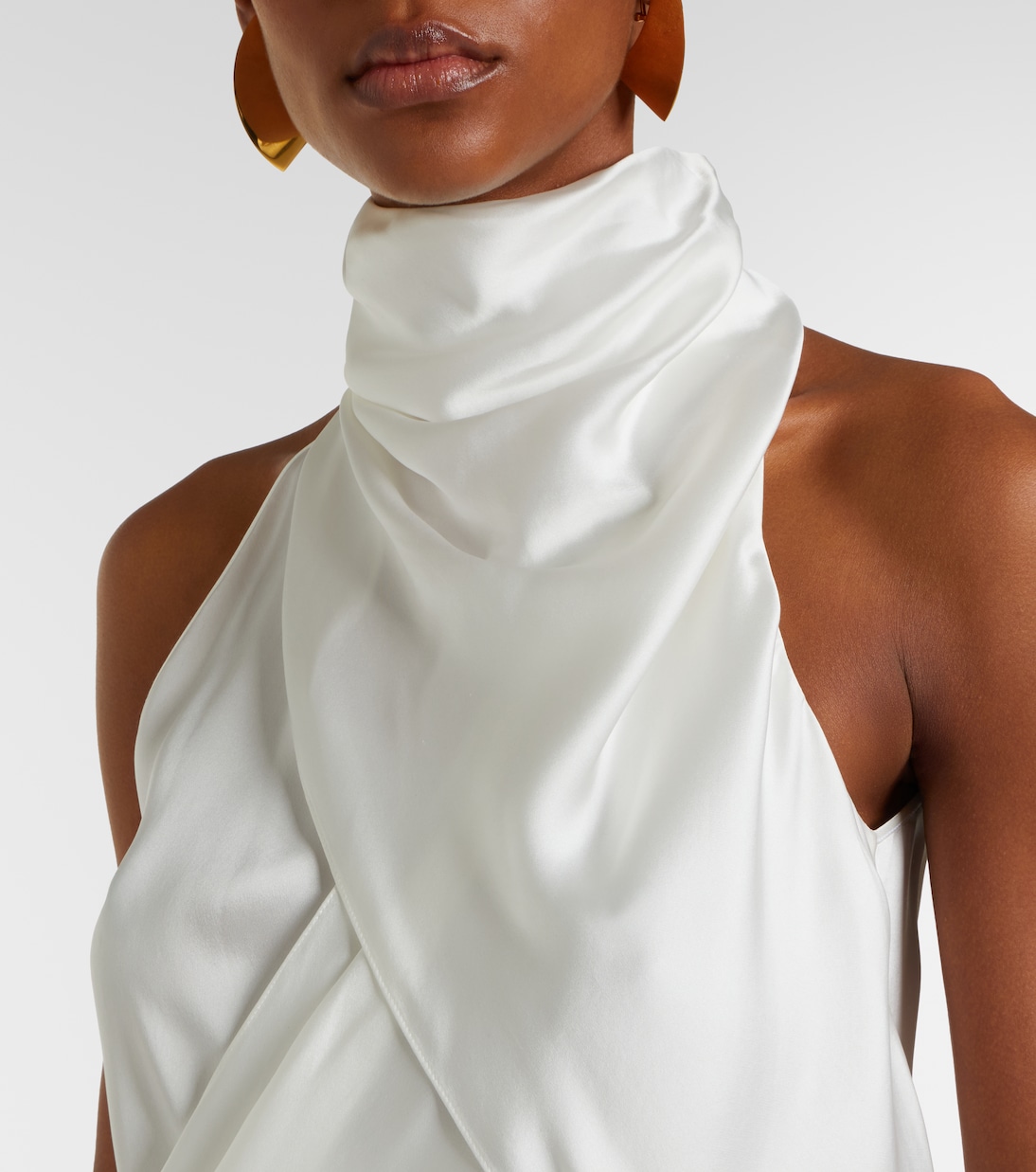 Draped halterneck silk top | Balmain