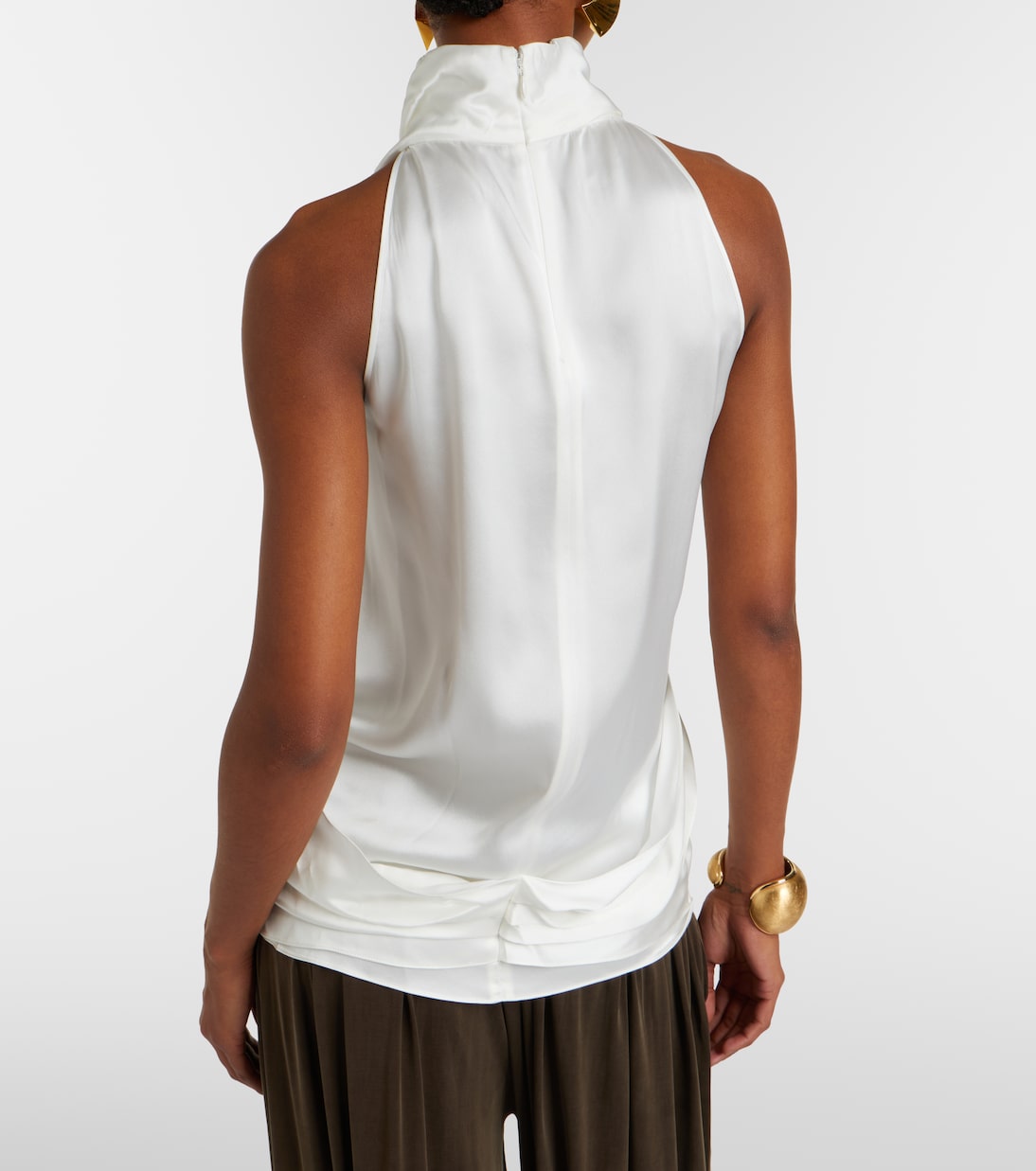 Draped halterneck silk top | Balmain