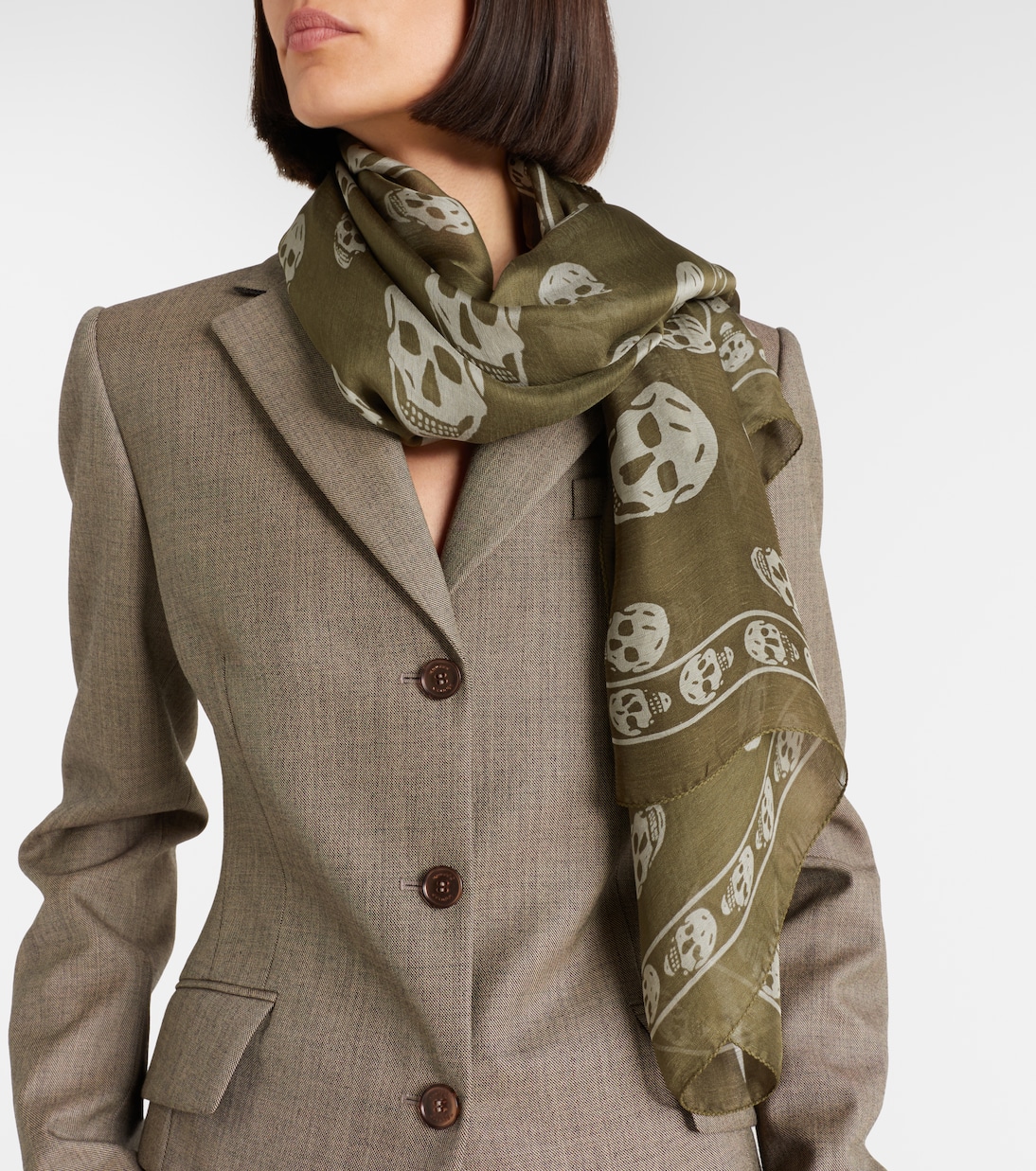 Sciarpa in seta con stampa | McQueen