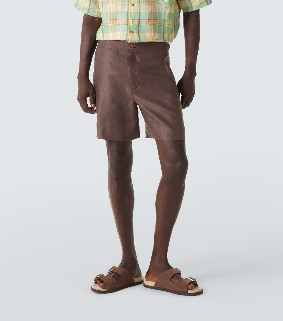 Linen shorts with sunstone | God's True Cashmere