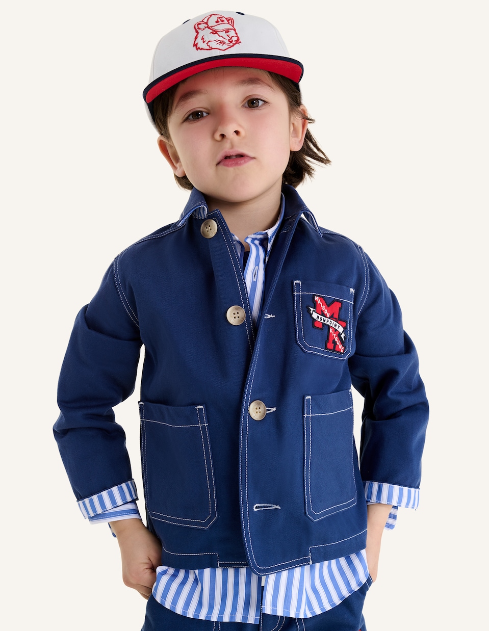 x Maison Kitsuné Arnold棉质棒球帽 | Bonpoint