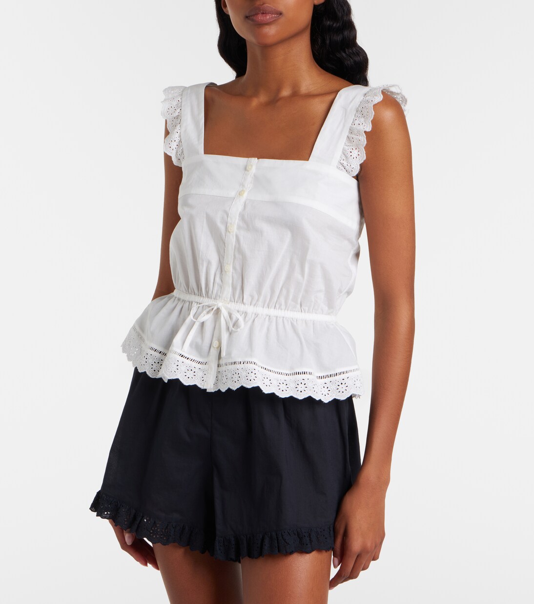 Clive cotton poplin top | Poupette St Barth