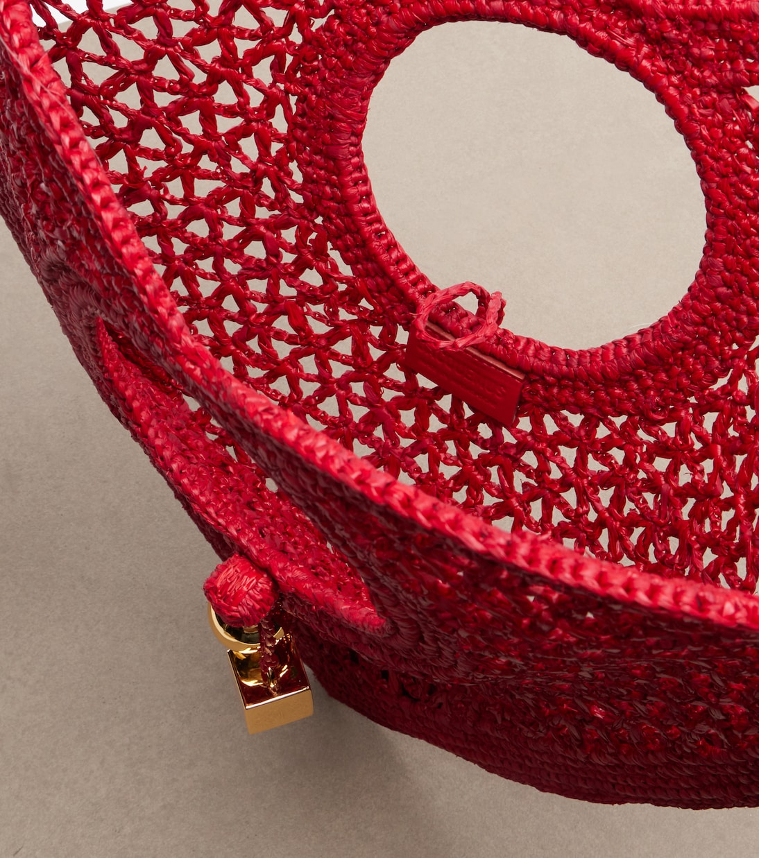 Spiaggia Cœur Small raffia top-handle bag | Jacquemus