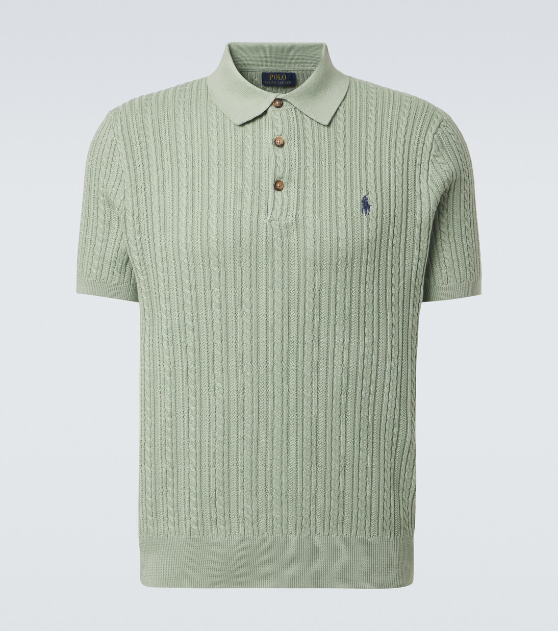 Cable-knit cotton polo shirt | Polo Ralph Lauren