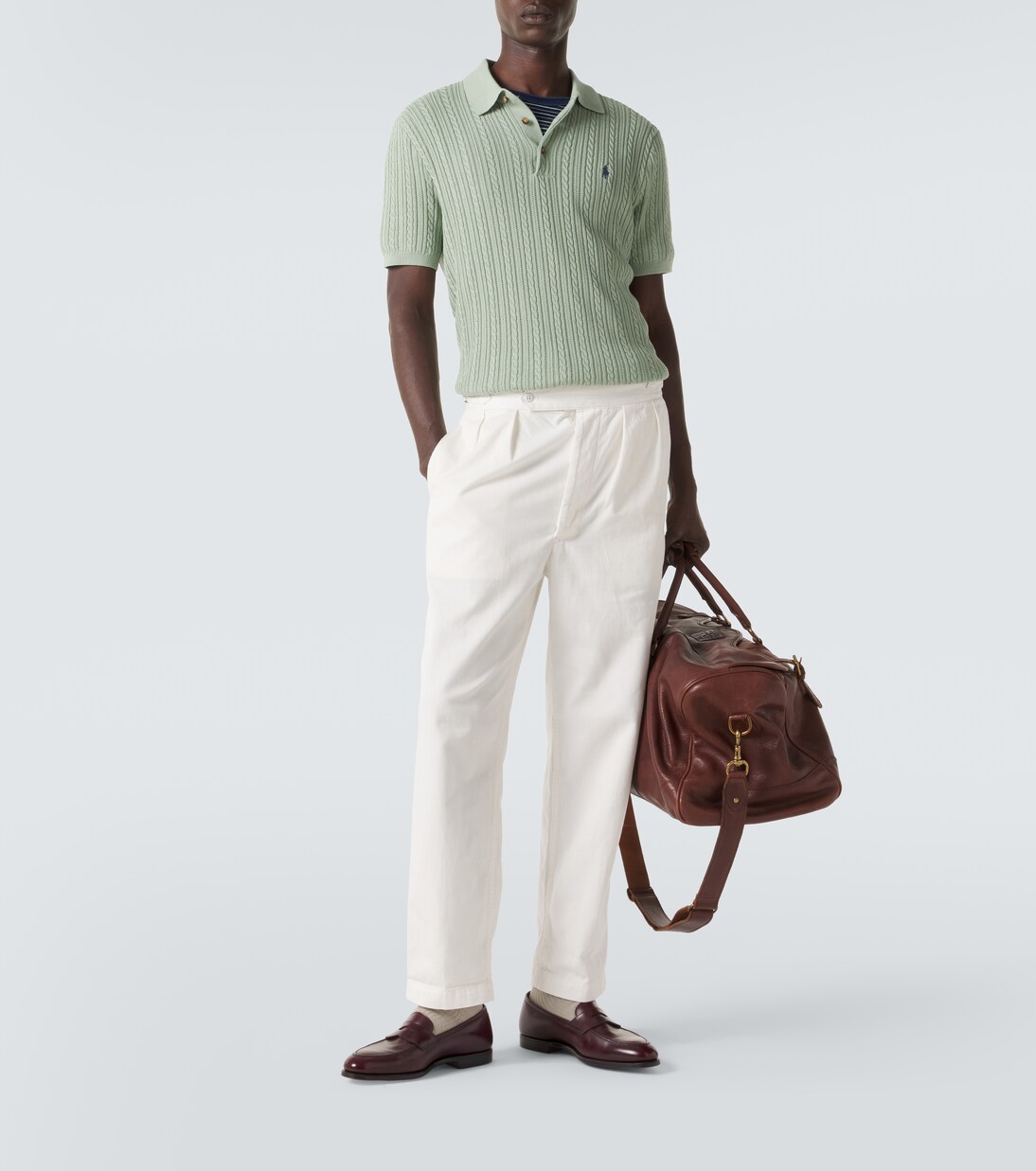 Cable-knit cotton polo shirt | Polo Ralph Lauren