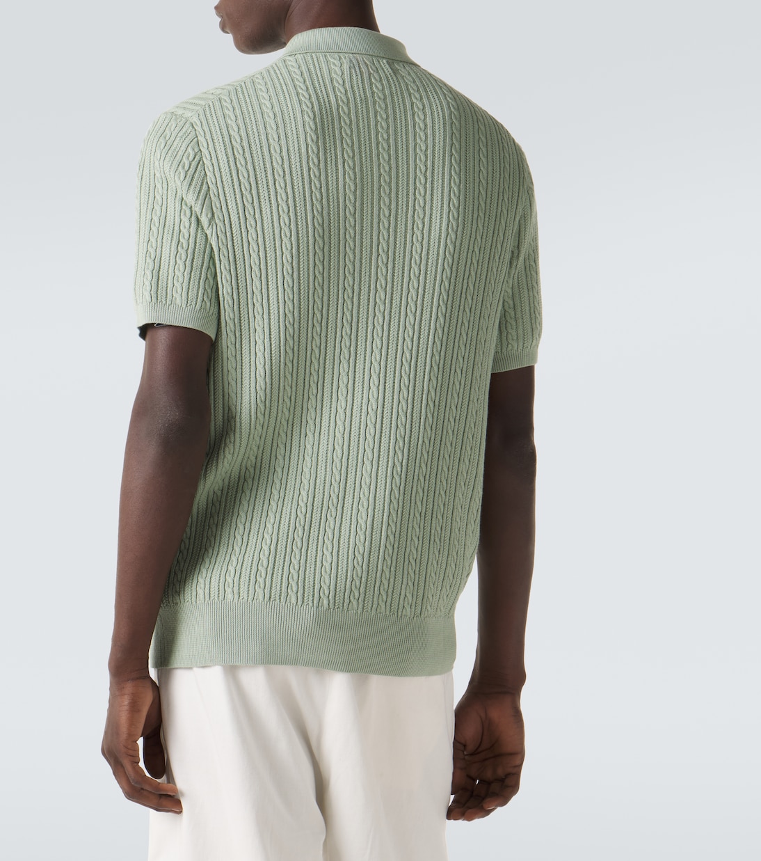 Cable-knit cotton polo shirt | Polo Ralph Lauren