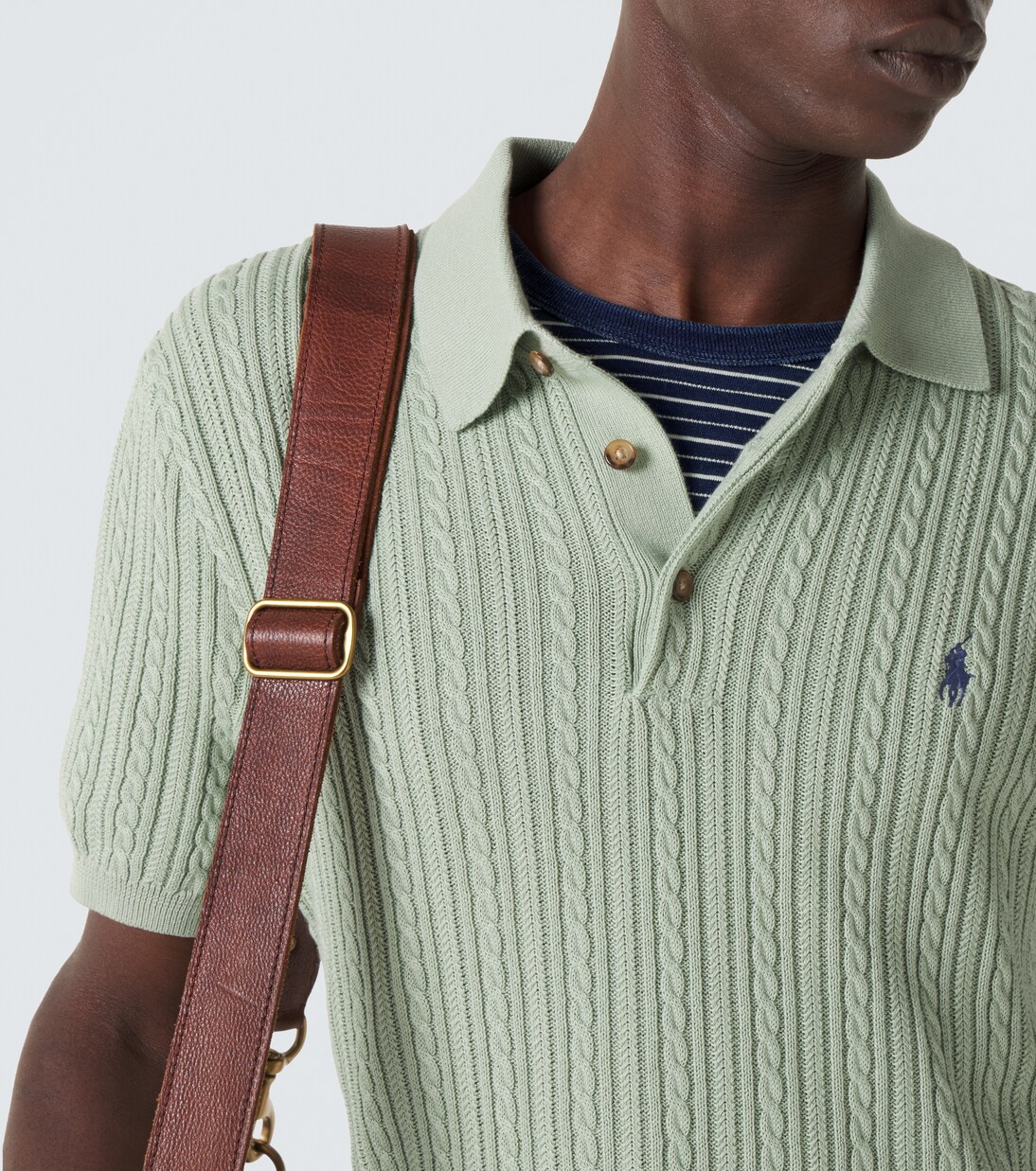 Cable-knit cotton polo shirt | Polo Ralph Lauren