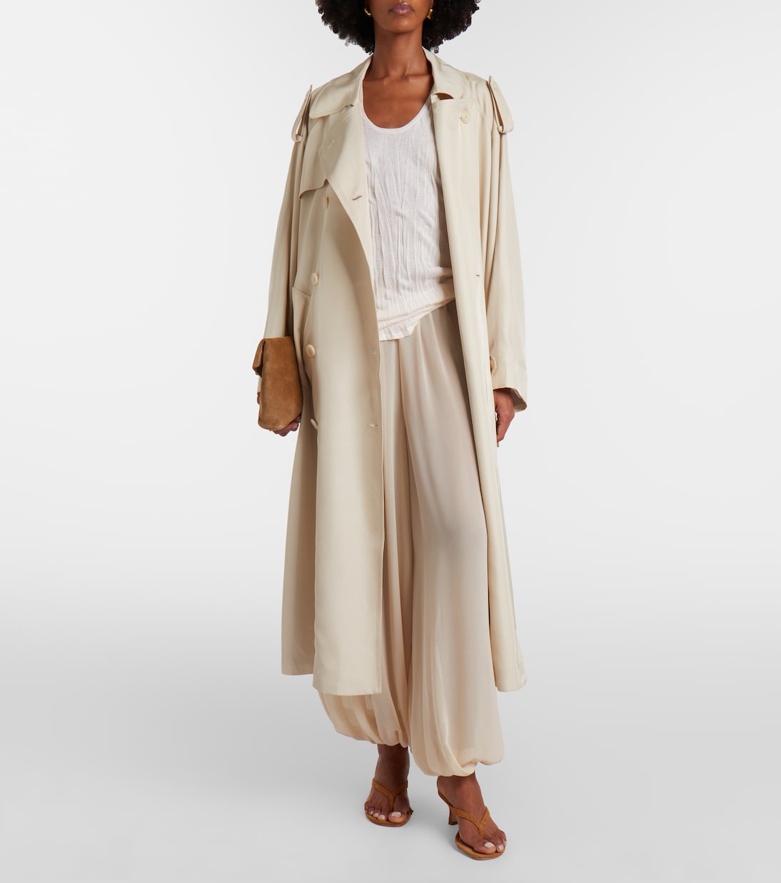 Pantalon ballon Mio en crêpe transparent | The Frankie Shop