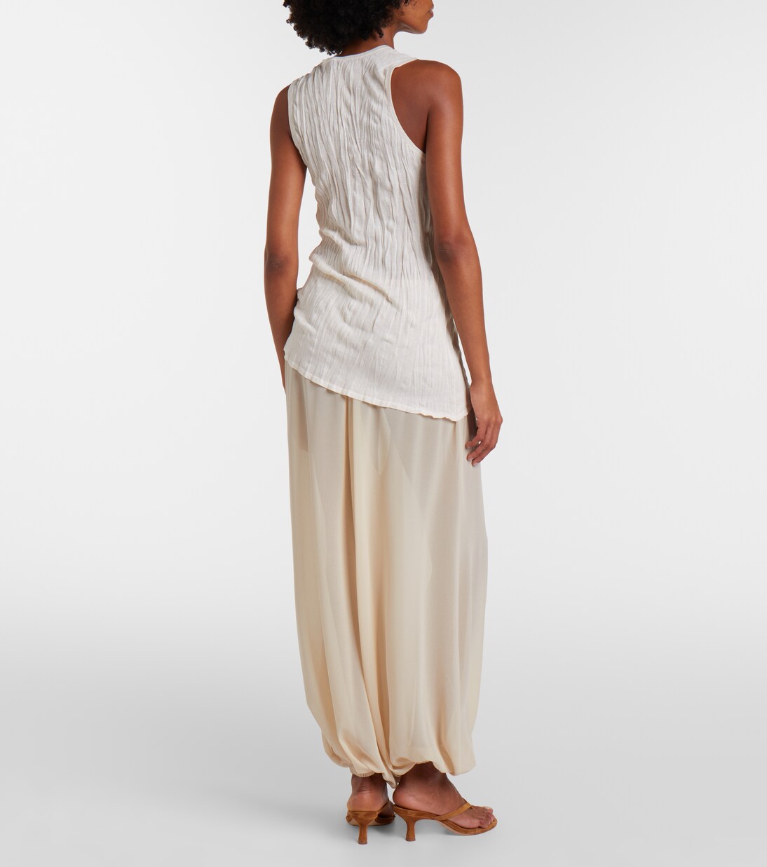 Pantalon ballon Mio en crêpe transparent | The Frankie Shop