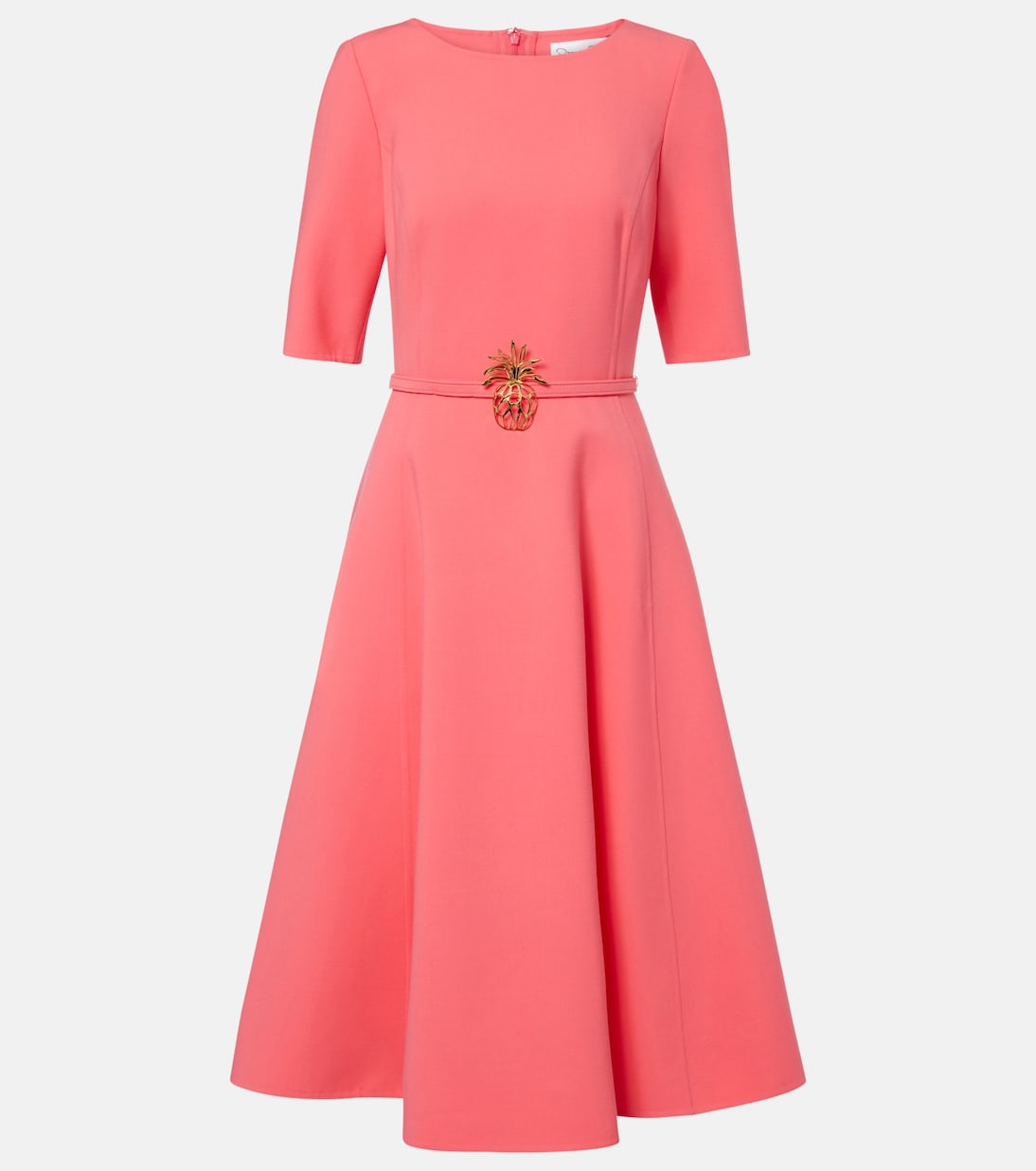Belted wool-blend midi dress | Oscar de la Renta