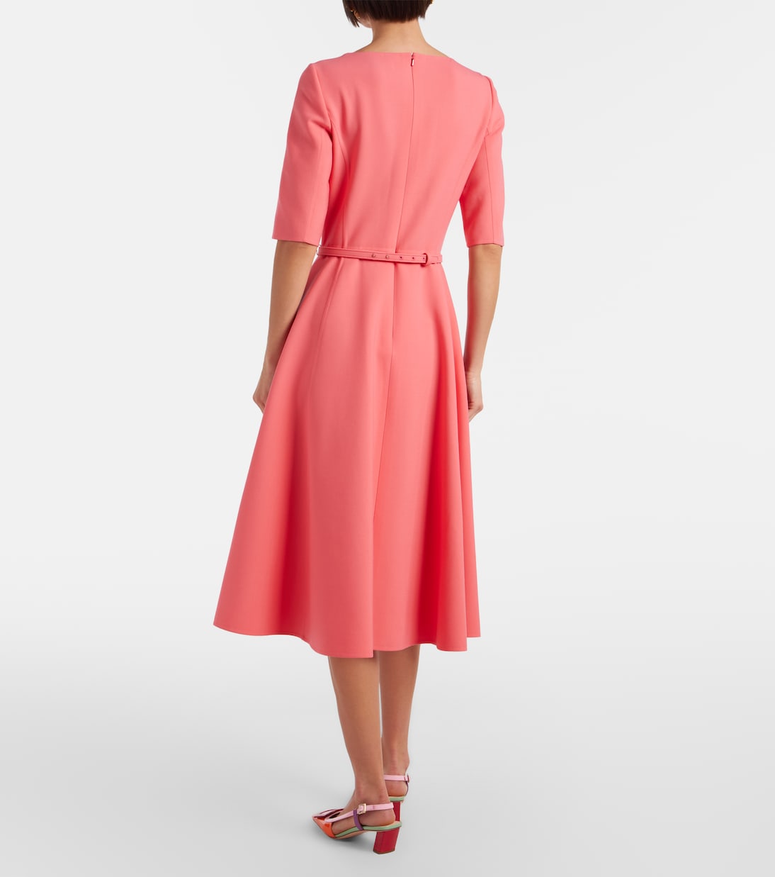 Belted wool-blend midi dress | Oscar de la Renta
