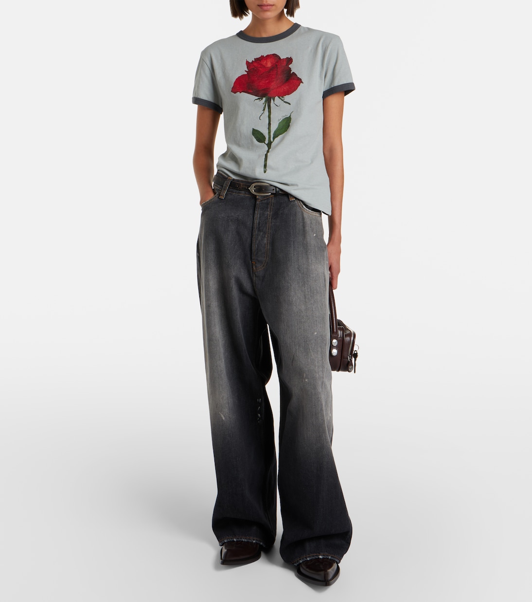 Printed cotton-blend T-shirt | Acne Studios
