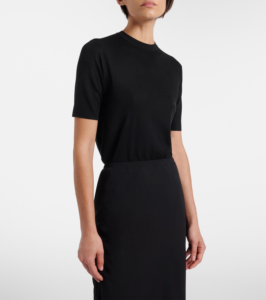 T-shirt Ozzi en soie mélangée | The Row