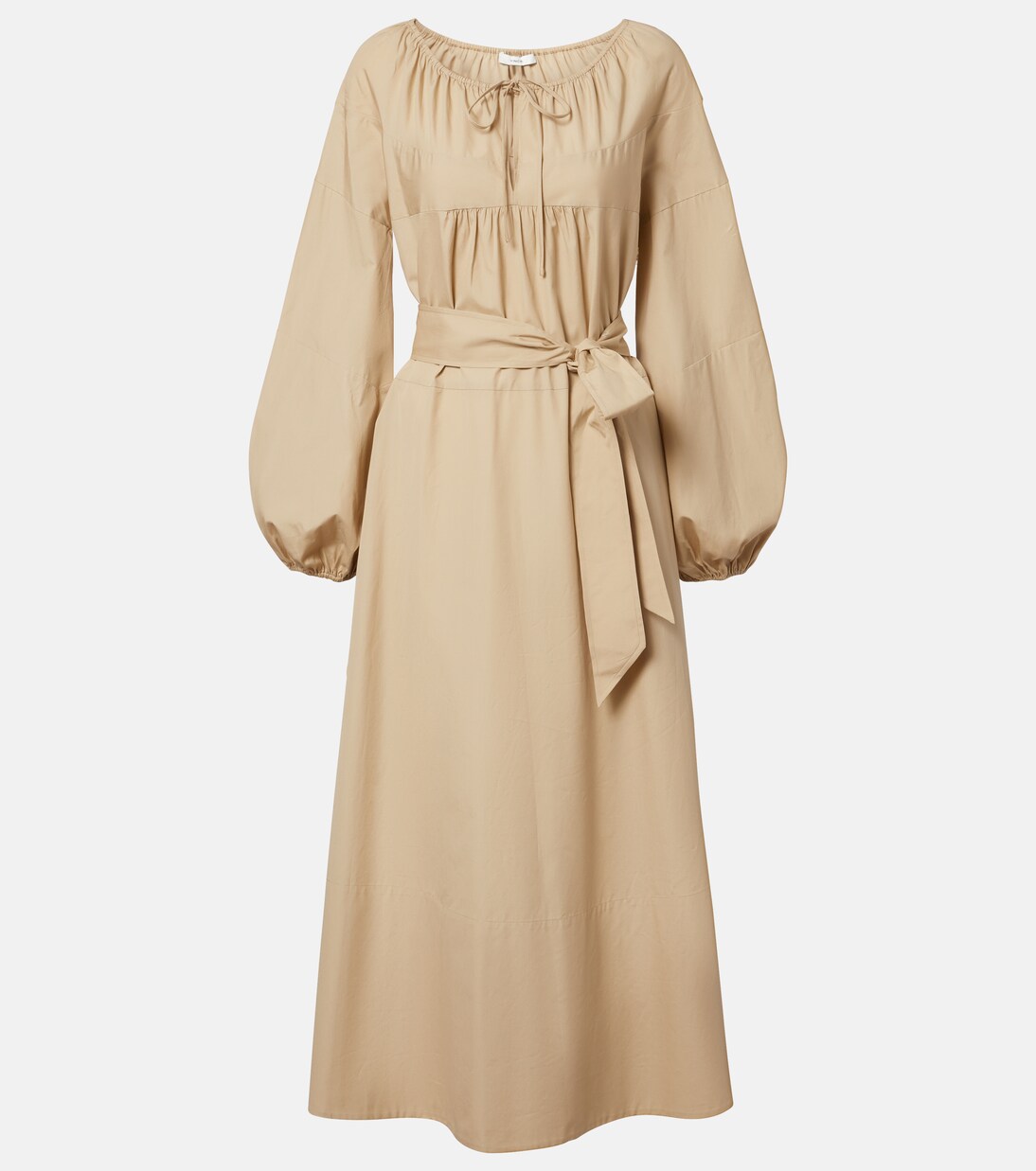 Belted cotton poplin midi dress | Vince