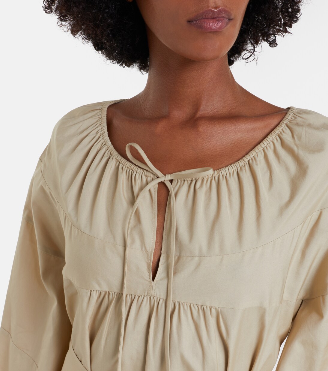 Belted cotton poplin midi dress | Vince