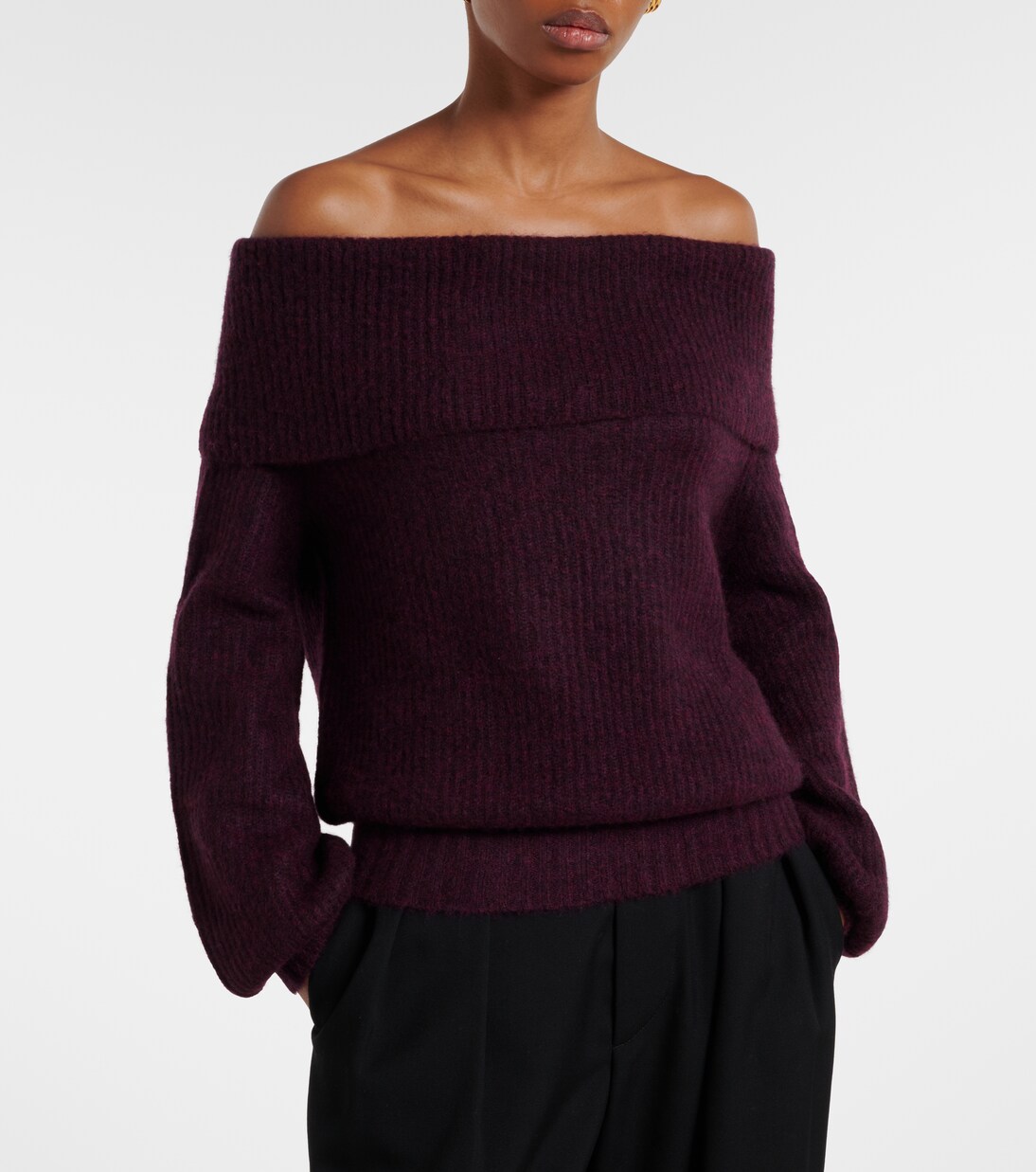 Off-Shoulder-Pullover aus Kaschmir und Seide | Jardin des Orangers