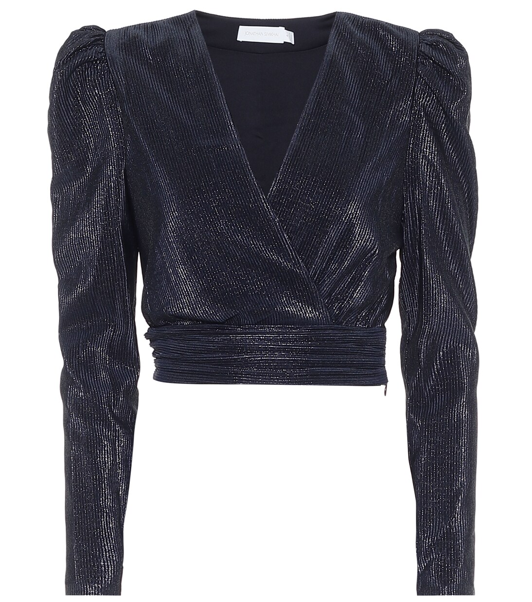 Cropped-Top aus Lamé | Simkhai