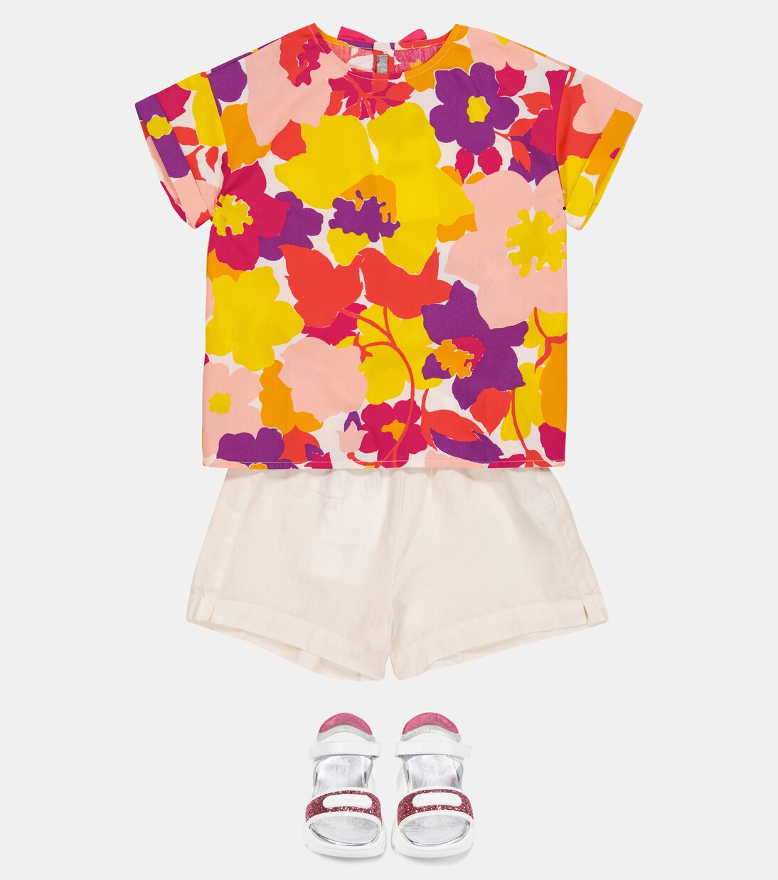 Floral cotton poplin top | Il Gufo
