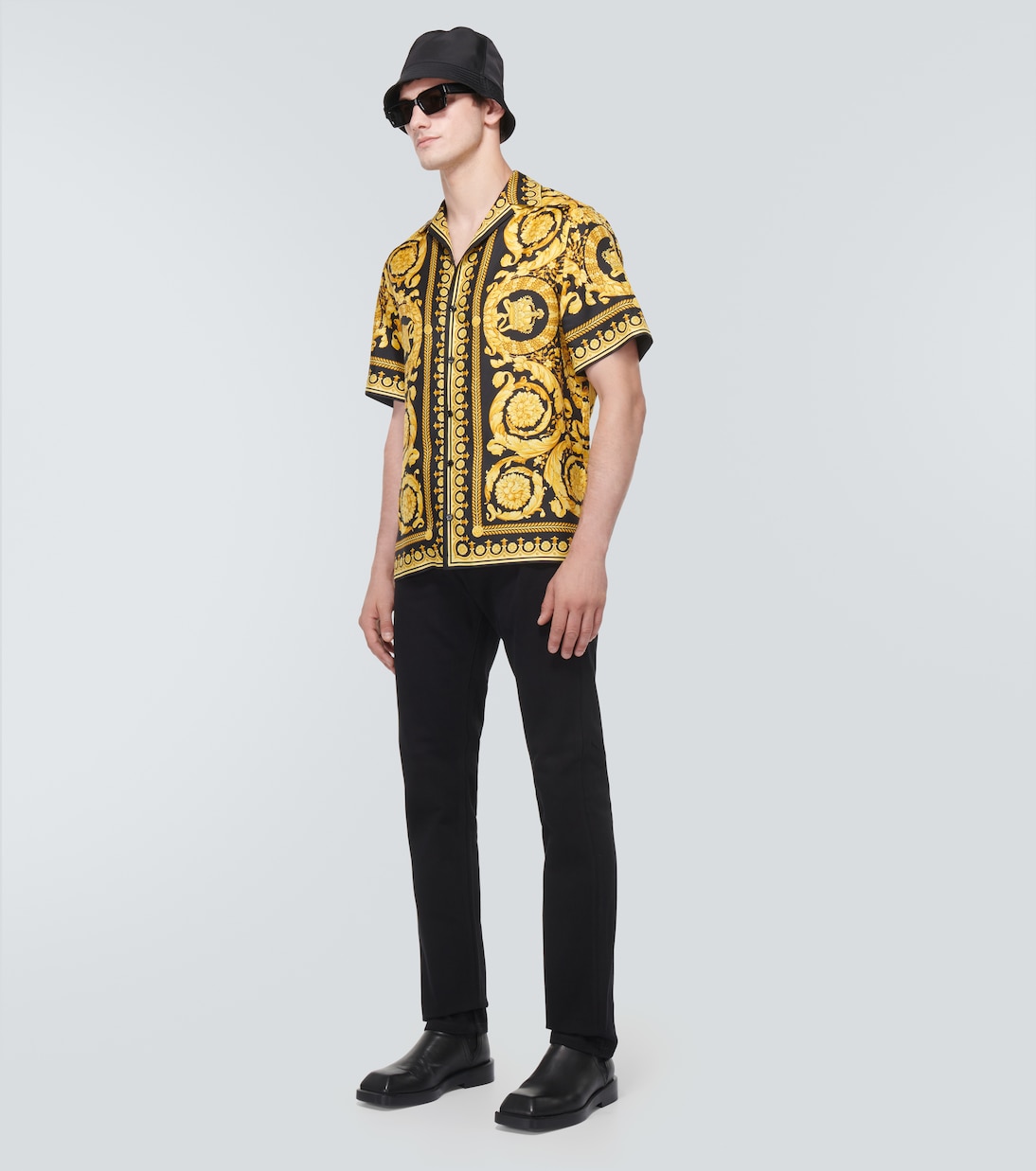 Embellished mid-rise straight jeans | Versace