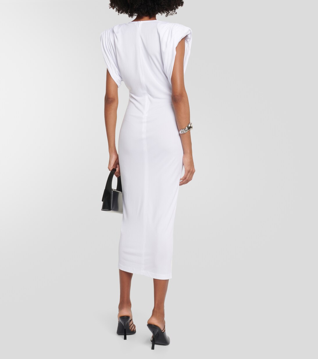 Ruched jersey midi dress | Wardrobe.NYC