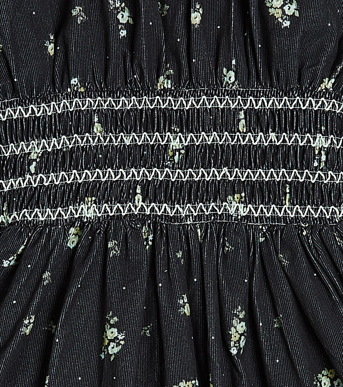 Kara floral shirred corduroy dress | C'era Una Volta