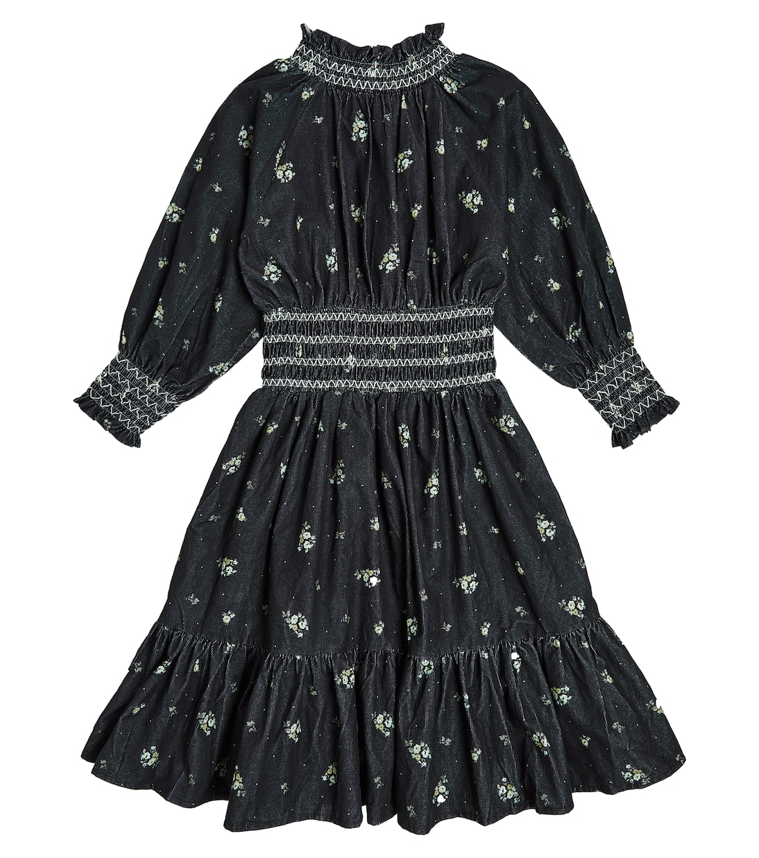 Kara floral shirred corduroy dress | C'era Una Volta