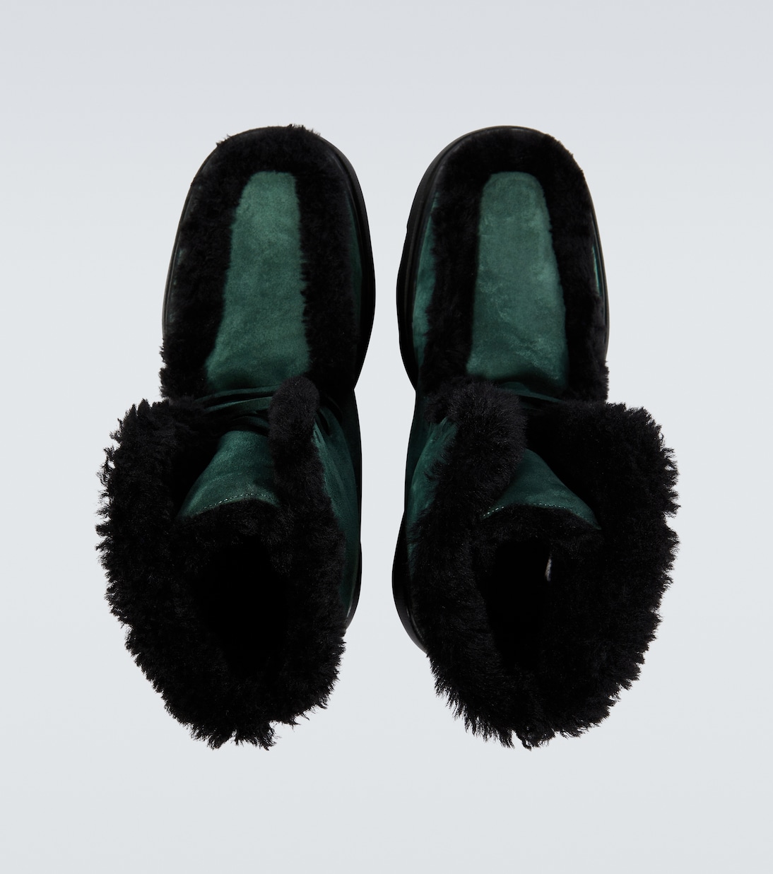 Shearling-trimmed suede ankle boots | Burberry